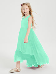 Cascading Skirt Boho Dresses for Junior Bridesmaids Turquoise