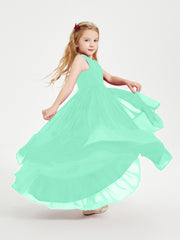 Cascading Skirt Boho Dresses for Junior Bridesmaids Turquoise
