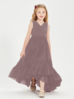 Cascading Skirt Boho Dresses for Junior Bridesmaids Vintage Mauve