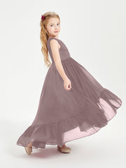 Cascading Skirt Boho Dresses for Junior Bridesmaids Vintage Mauve