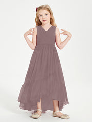 Cascading Skirt Boho Dresses for Junior Bridesmaids Vintage Mauve