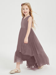 Cascading Skirt Boho Dresses for Junior Bridesmaids Vintage Mauve