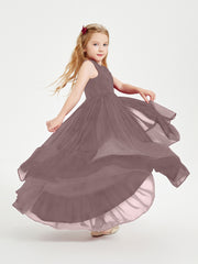 Cascading Skirt Boho Dresses for Junior Bridesmaids Vintage Mauve