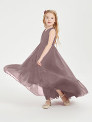 Cascading Skirt Boho Dresses for Junior Bridesmaids Vintage Mauve