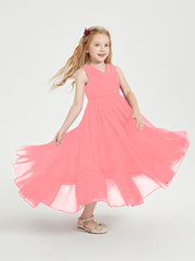 Cascading Skirt Boho Dresses for Junior Bridesmaids Watermelon