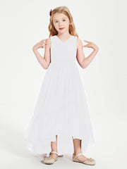 Cascading Skirt Boho Dresses for Junior Bridesmaids White