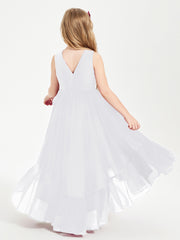 Cascading Skirt Boho Dresses for Junior Bridesmaids White
