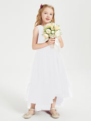 Cascading Skirt Boho Dresses for Junior Bridesmaids White