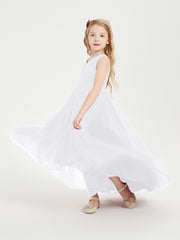 Cascading Skirt Boho Dresses for Junior Bridesmaids White