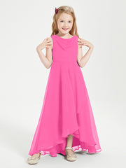 Modern Asymmetrical Cowl Neck Junior Bridesmaid Dresses Azalea