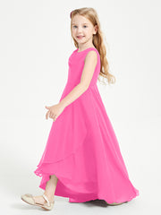 Modern Asymmetrical Cowl Neck Junior Bridesmaid Dresses Azalea