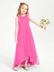 Modern Asymmetrical Cowl Neck Junior Bridesmaid Dresses Azalea