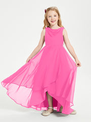 Modern Asymmetrical Cowl Neck Junior Bridesmaid Dresses Azalea