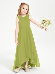Modern Asymmetrical Cowl Neck Junior Bridesmaid Dresses Clover