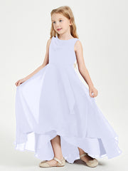 Modern Asymmetrical Cowl Neck Junior Bridesmaid Dresses Lavender