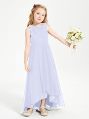 Modern Asymmetrical Cowl Neck Junior Bridesmaid Dresses Lavender