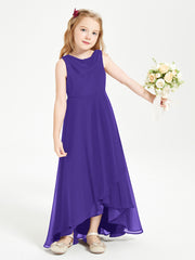 Modern Asymmetrical Cowl Neck Junior Bridesmaid Dresses Regency