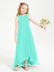 Modern Asymmetrical Cowl Neck Junior Bridesmaid Dresses Spa