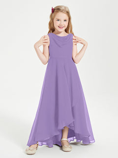 Modern Asymmetrical Cowl Neck Junior Bridesmaid Dresses Tahiti