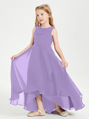 Modern Asymmetrical Cowl Neck Junior Bridesmaid Dresses Tahiti