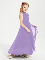 Modern Asymmetrical Cowl Neck Junior Bridesmaid Dresses Tahiti