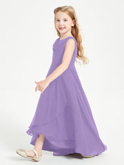 Modern Asymmetrical Cowl Neck Junior Bridesmaid Dresses Tahiti