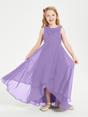 Modern Asymmetrical Cowl Neck Junior Bridesmaid Dresses Tahiti