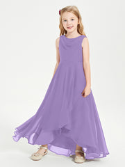 Modern Asymmetrical Cowl Neck Junior Bridesmaid Dresses Tahiti