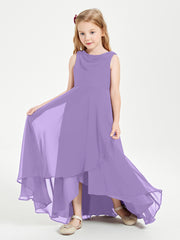 Modern Asymmetrical Cowl Neck Junior Bridesmaid Dresses Tahiti