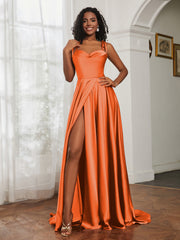 Cowl Neck Ruched Backless Dress With Slit Burnt Orange