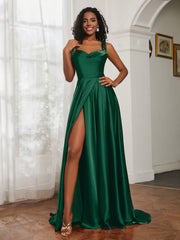 Cowl Neck Ruched Backless Dress With Slit Dark Green Plus Size