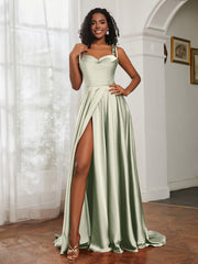 Cowl Neck Ruched Backless Dress With Slit Dusty Sage Plus Size