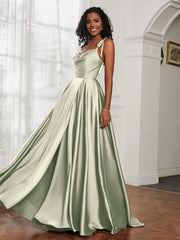 Cowl Neck Ruched Backless Dress With Slit Dusty Sage Plus Size