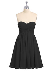 Strapless Mini Chiffon Dresses with Sweethart Vintage Mauve