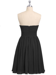 Strapless Mini Chiffon Dresses with Sweethart Vintage Mauve
