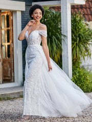 Spaghetti Straps Sheath Tulle Prom Dresses Ivory Plus Size