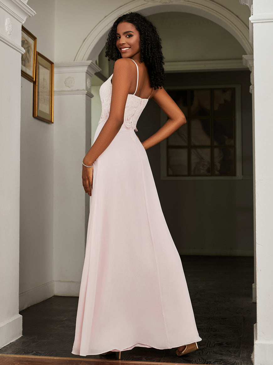 Sweetheart Spaghetti Straps Chiffon A-Line Dress Daffodil Plus Size