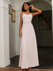 Sweetheart Spaghetti Straps Chiffon A-Line Dress Blushing Pink Plus Size