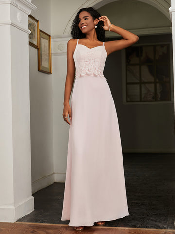 Sweetheart Spaghetti Straps Chiffon A-Line Dress Lemon Plus Size