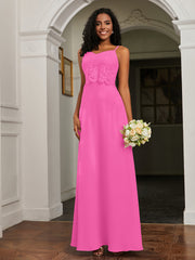 Sweetheart Spaghetti Straps Chiffon A-Line Dress Azalea