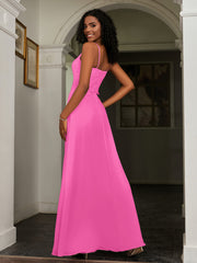Sweetheart Spaghetti Straps Chiffon A-Line Dress Azalea Plus Size
