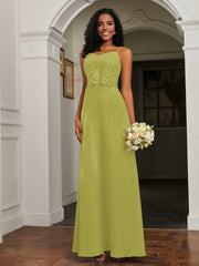 Sweetheart Spaghetti Straps Chiffon A-Line Dress Clover Plus Size