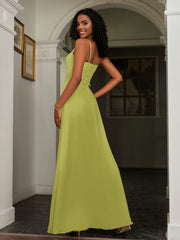Sweetheart Spaghetti Straps Chiffon A-Line Dress Clover Plus Size