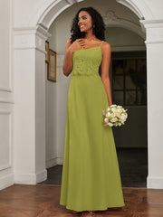 Sweetheart Spaghetti Straps Chiffon A-Line Dress Clover Plus Size