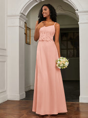 Sweetheart Spaghetti Straps Chiffon A-Line Dress Coral Plus Size