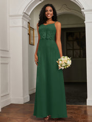 Sweetheart Spaghetti Straps Chiffon A-Line Dress Dark Green Plus Size