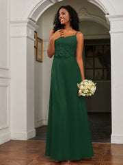 Sweetheart Spaghetti Straps Chiffon A-Line Dress Dark Green