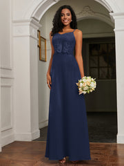 Sweetheart Spaghetti Straps Chiffon A-Line Dress Dark Navy Plus Size