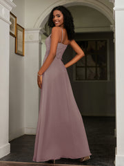 Sweetheart Spaghetti Straps Chiffon A-Line Dress Dusk Plus Size