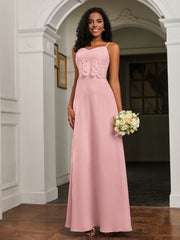 Sweetheart Spaghetti Straps Chiffon A-Line Dress Dusty Rose